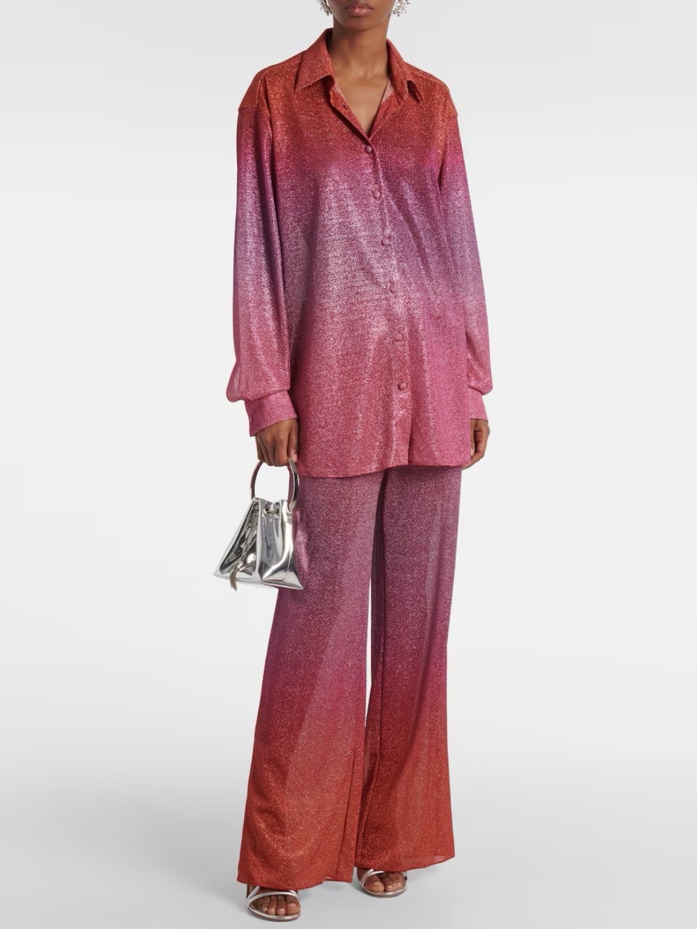NWT Osereé glam Sunset shimmer LUMIÈRE SHADE oversized SHIRT size S-M resort